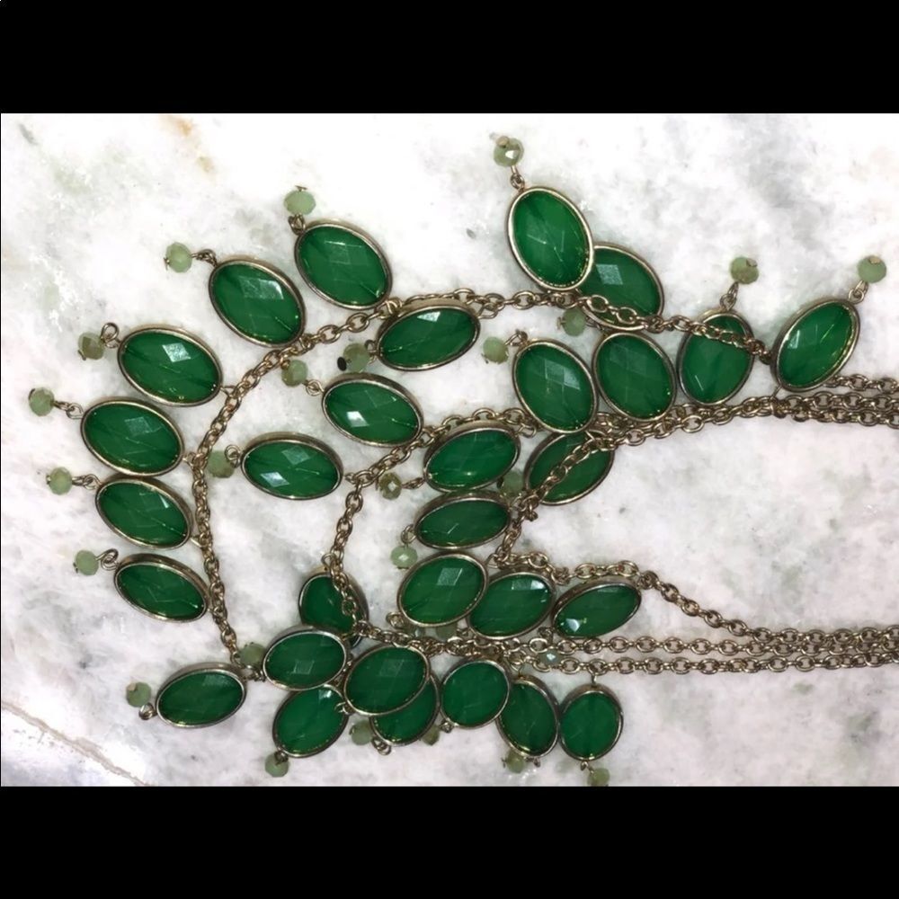 Multi strand green and gold necklace - Picture 4 of 5